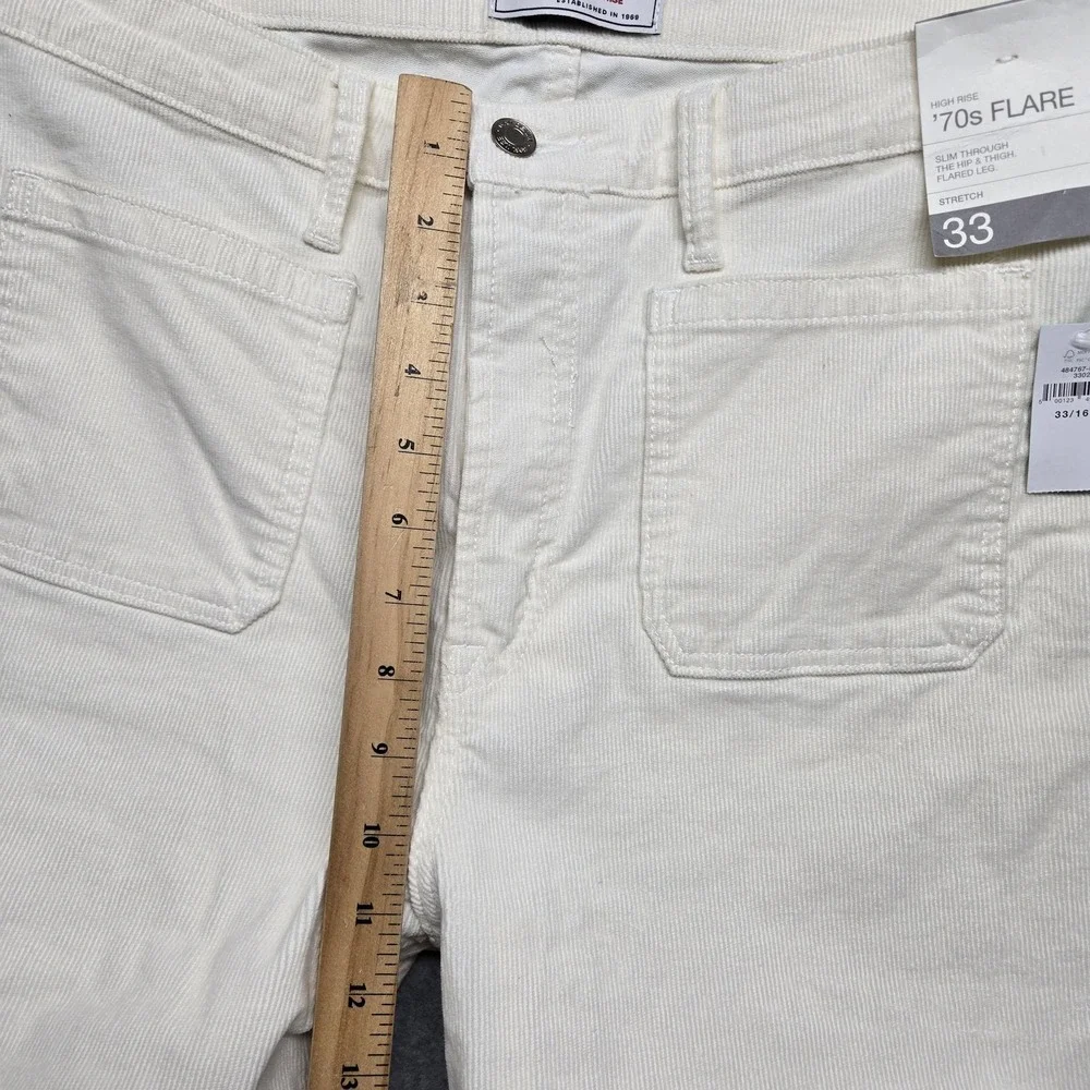 GAP Pants Womens 16R 33 White 70s‎ Flare High Rise Corduroy Stretch Pockets